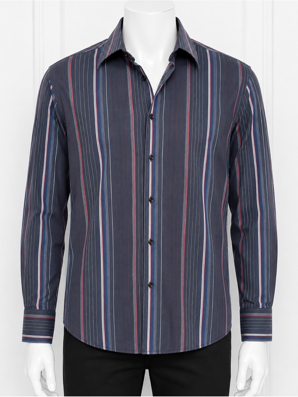 Ben Sherman Navy Multi-Stripe Long-Sleeve Button-Down Shirt
